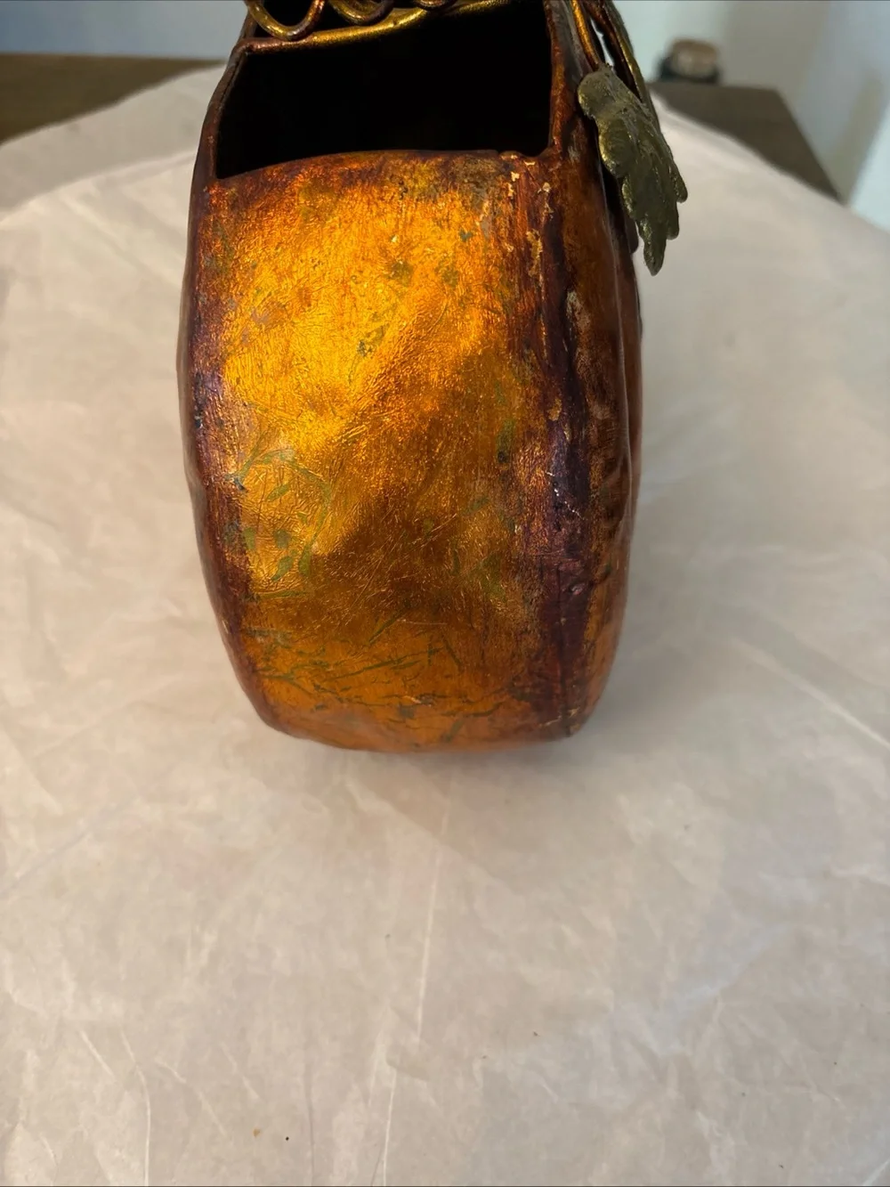 Adorable Hanging /sit Orange Metal Pumpkin Candle Holder Fall Autumn Decoration